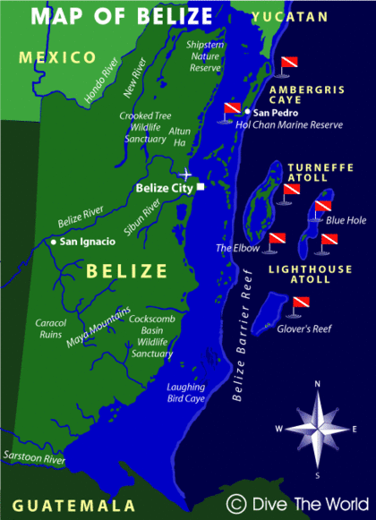 Map of Belize (click to enlarge in a new window)